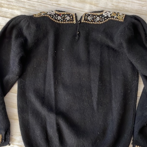 Ladies Black Embellished Sweater - Picture 4 of 6